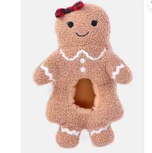 Holiday Time Girls Plush Gingerbread Slippers